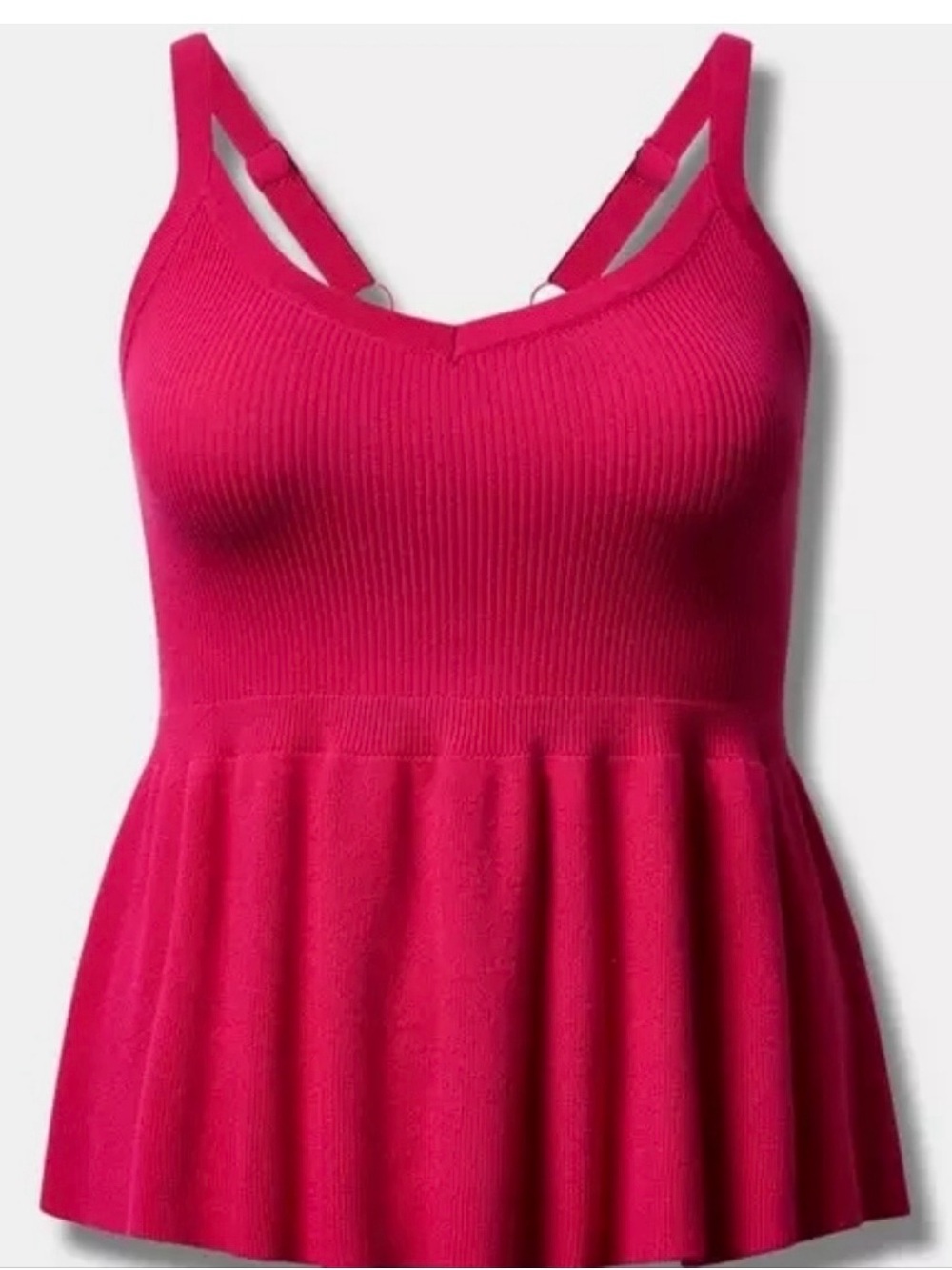 Torrid Fuchsia Knit Peplum Tank Top Size 5